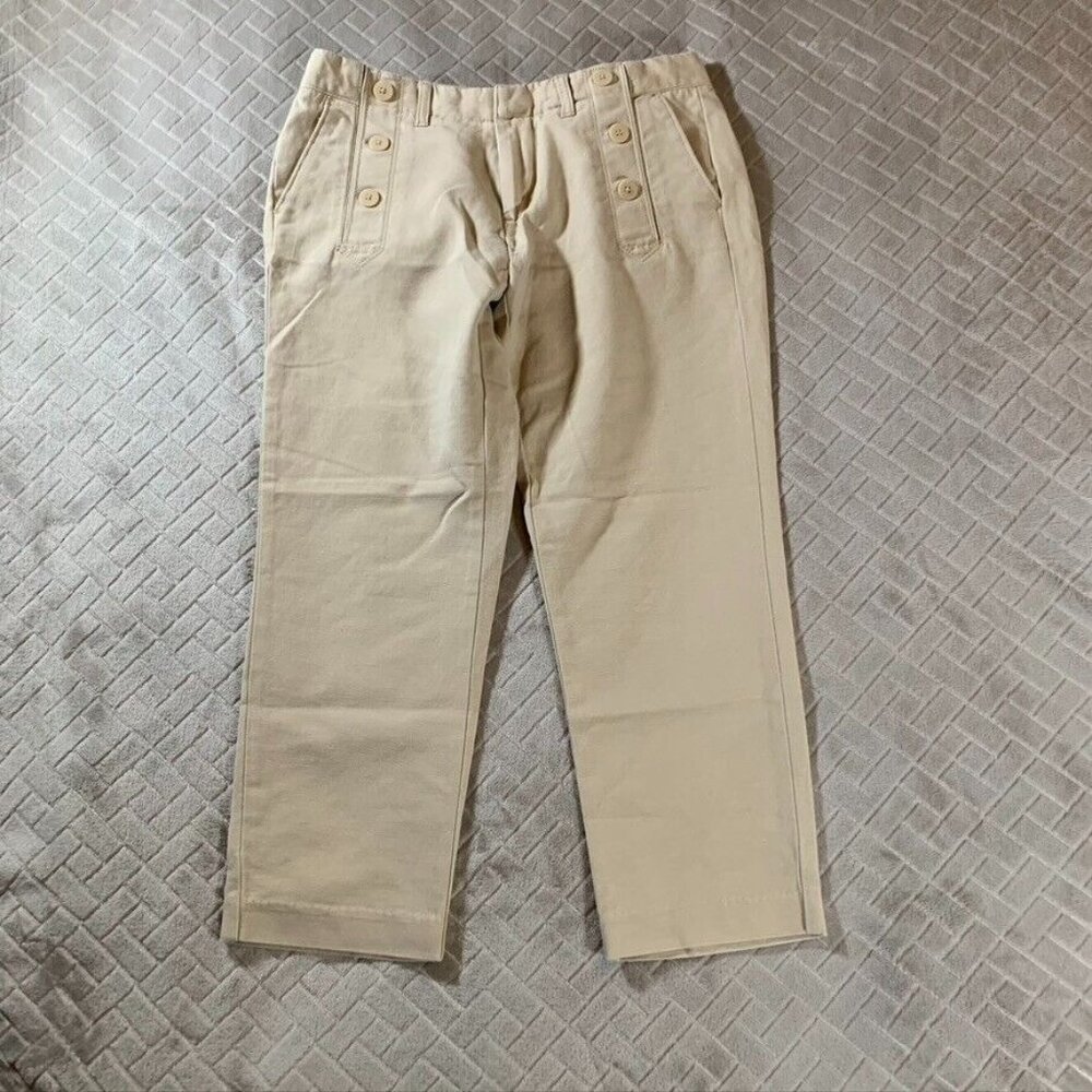 Tommy Hilfiger Womens 4 Khaki Chino Pants Beige Equestrian Low Rise Slim Crop